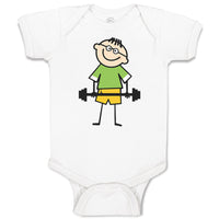 Baby Clothes Funny Kid Weight Training with Smiling Baby Bodysuits Cotton