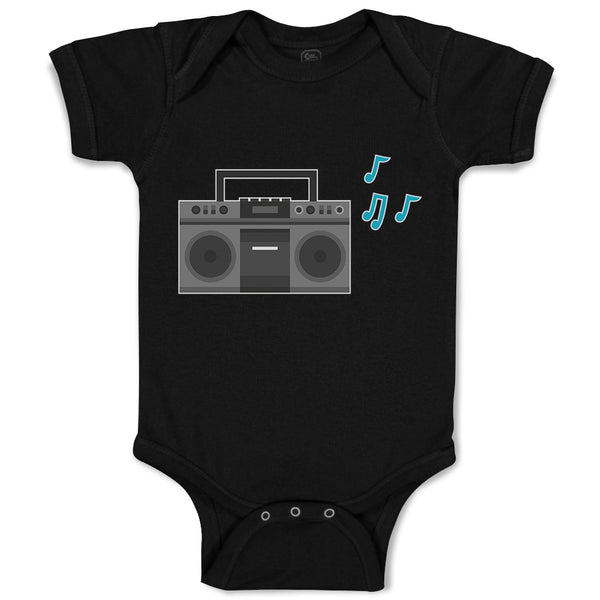 Baby Clothes Tape Recorder Vintage Muical Clef Baby Bodysuits Boy & Girl Cotton