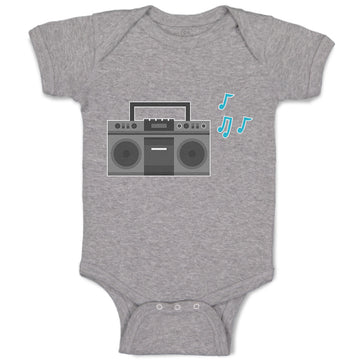 Baby Clothes Tape Recorder Vintage Muical Clef Baby Bodysuits Boy & Girl Cotton