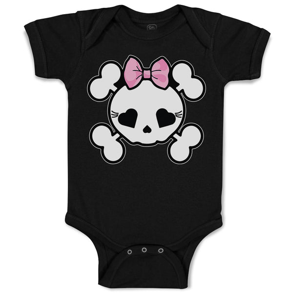 Baby Clothes Cross Bone Skull with Bow Baby Bodysuits Boy & Girl Cotton