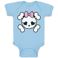 Baby Clothes Cross Bone Skull with Bow Baby Bodysuits Boy & Girl Cotton