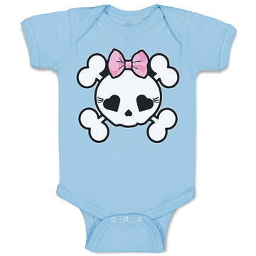 Baby Clothes Cross Bone Skull with Bow Baby Bodysuits Boy & Girl Cotton