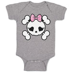 Baby Clothes Cross Bone Skull with Bow Baby Bodysuits Boy & Girl Cotton