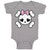 Baby Clothes Cross Bone Skull with Bow Baby Bodysuits Boy & Girl Cotton