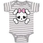 Baby Clothes Cross Bone Skull with Bow Baby Bodysuits Boy & Girl Cotton