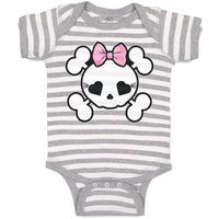Baby Clothes Cross Bone Skull with Bow Baby Bodysuits Boy & Girl Cotton