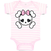 Baby Clothes Cross Bone Skull with Bow Baby Bodysuits Boy & Girl Cotton