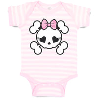 Baby Clothes Cross Bone Skull with Bow Baby Bodysuits Boy & Girl Cotton