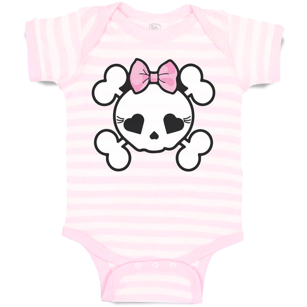 Baby Clothes Cross Bone Skull with Bow Baby Bodysuits Boy & Girl Cotton