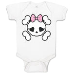 Baby Clothes Cross Bone Skull with Bow Baby Bodysuits Boy & Girl Cotton