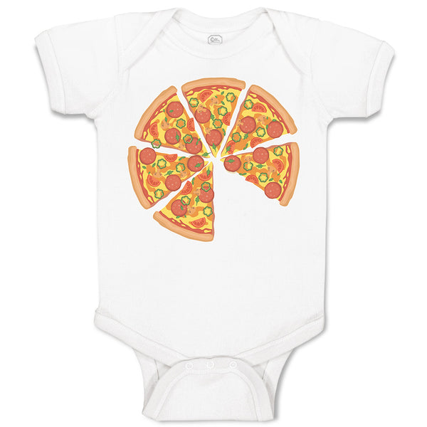 Baby Clothes Pizza Slice with Mozzarella Cheese Baby Bodysuits Boy & Girl Cotton