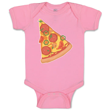 Baby Clothes Slice of Fresh Italian Classic Pepperoni Pizza Baby Bodysuits
