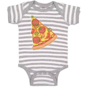 Baby Clothes Slice of Fresh Italian Classic Pepperoni Pizza Baby Bodysuits