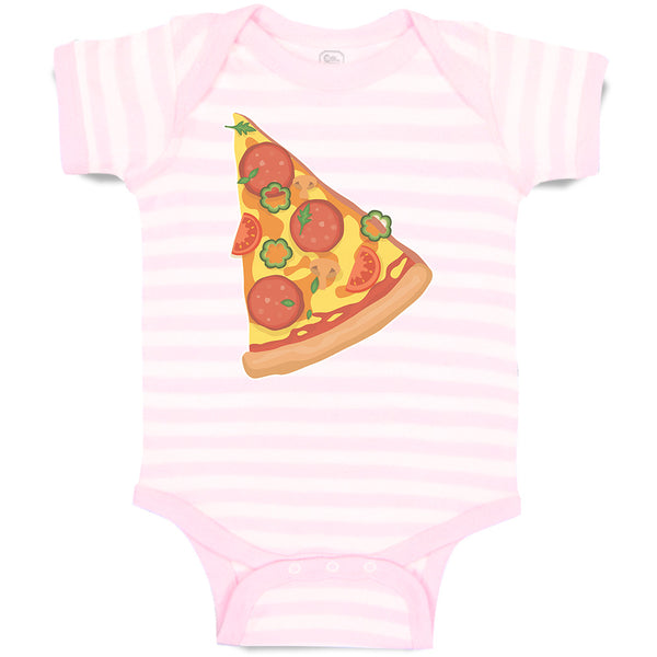 Baby Clothes Slice of Fresh Italian Classic Pepperoni Pizza Baby Bodysuits