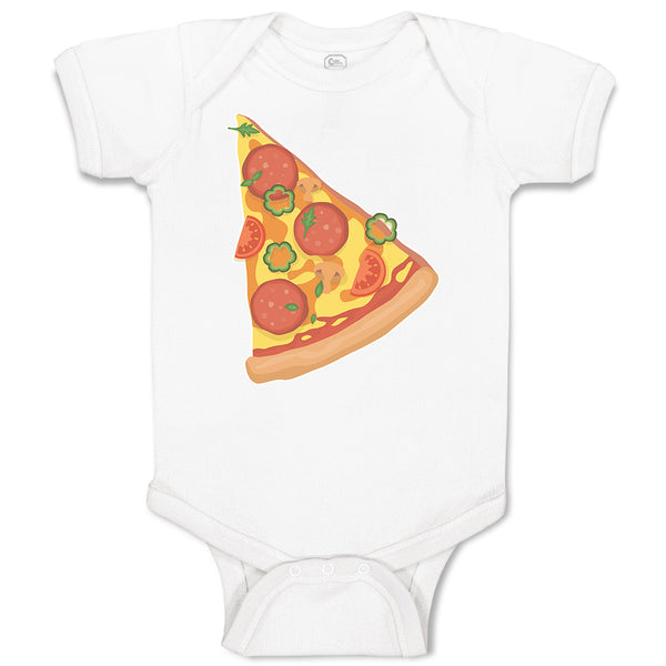 Baby Clothes Slice of Fresh Italian Classic Pepperoni Pizza Baby Bodysuits