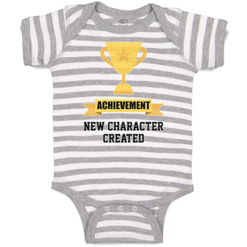 Baby Clothes Achievement New Character Created with Gold Trophy Baby Bodysuits