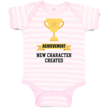 Baby Clothes Achievement New Character Created with Gold Trophy Baby Bodysuits