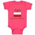 Baby Clothes Polish Americal Flag with Prince Crown Central Europe Cotton