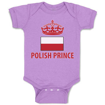 Baby Clothes Polish Americal Flag with Prince Crown Central Europe Cotton