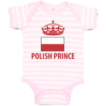 Baby Clothes Polish Americal Flag with Prince Crown Central Europe Cotton