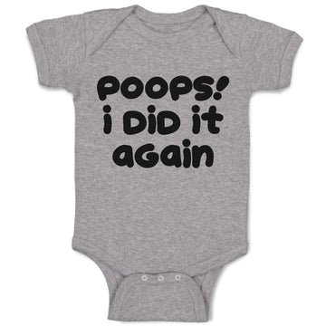 Baby Clothes Poops! I Did It Again Baby Bodysuits Boy & Girl Cotton