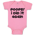Baby Clothes Poops! I Did It Again Baby Bodysuits Boy & Girl Cotton
