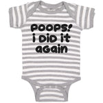 Baby Clothes Poops! I Did It Again Baby Bodysuits Boy & Girl Cotton