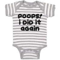 Baby Clothes Poops! I Did It Again Baby Bodysuits Boy & Girl Cotton