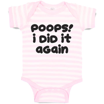 Baby Clothes Poops! I Did It Again Baby Bodysuits Boy & Girl Cotton