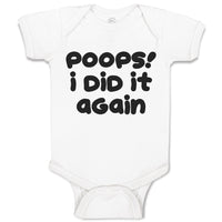 Baby Clothes Poops! I Did It Again Baby Bodysuits Boy & Girl Cotton