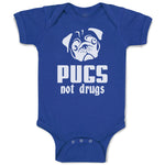 Baby Clothes Pugs Not Drugs Pet Animal Dog Face and Head Baby Bodysuits Cotton