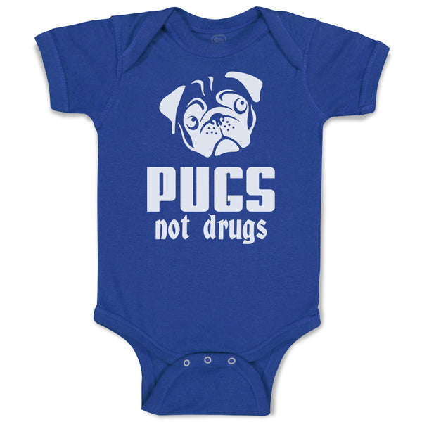 Baby Clothes Pugs Not Drugs Pet Animal Dog Face and Head Baby Bodysuits Cotton