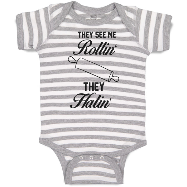 Baby Clothes They See Me Rollin' They Hatin' Dough Rolling Equipment Cotton