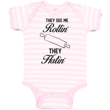 Baby Clothes They See Me Rollin' They Hatin' Dough Rolling Equipment Cotton
