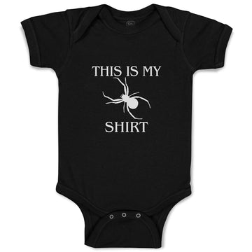 Baby Clothes This Is My Shirt An Silhouette Spider Web Insect Baby Bodysuits