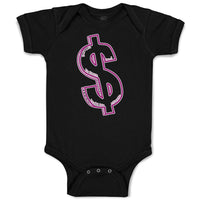 Baby Clothes Pink Dollar Symbol of Money Baby Bodysuits Boy & Girl Cotton