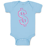 Baby Clothes Pink Dollar Symbol of Money Baby Bodysuits Boy & Girl Cotton