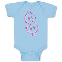 Baby Clothes Pink Dollar Symbol of Money Baby Bodysuits Boy & Girl Cotton