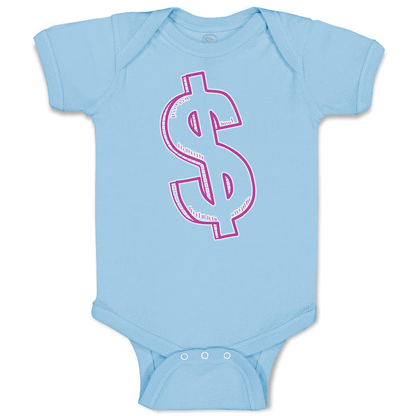 Baby Clothes Pink Dollar Symbol of Money Baby Bodysuits Boy & Girl Cotton