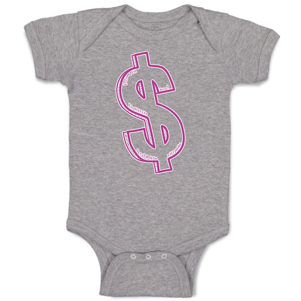 Baby Clothes Pink Dollar Symbol of Money Baby Bodysuits Boy & Girl Cotton