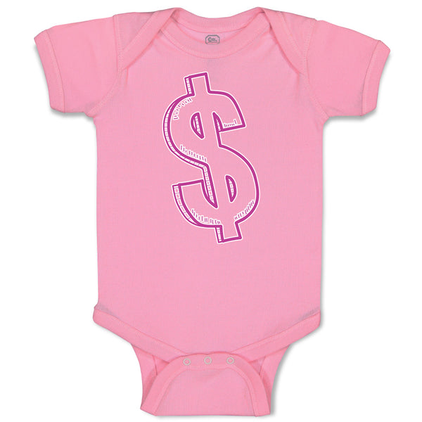 Baby Clothes Pink Dollar Symbol of Money Baby Bodysuits Boy & Girl Cotton