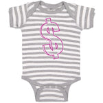 Baby Clothes Pink Dollar Symbol of Money Baby Bodysuits Boy & Girl Cotton