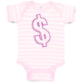 Baby Clothes Pink Dollar Symbol of Money Baby Bodysuits Boy & Girl Cotton