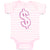 Baby Clothes Pink Dollar Symbol of Money Baby Bodysuits Boy & Girl Cotton