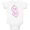 Baby Clothes Pink Dollar Symbol of Money Baby Bodysuits Boy & Girl Cotton