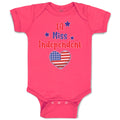 Baby Clothes Lil Miss Independent Flag United States Heart Symbol Baby Bodysuits