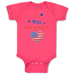 Baby Clothes Lil Miss Independent Flag United States Heart Symbol Baby Bodysuits