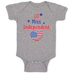 Baby Clothes Lil Miss Independent Flag United States Heart Symbol Baby Bodysuits