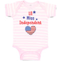 Baby Clothes Lil Miss Independent Flag United States Heart Symbol Baby Bodysuits