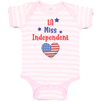 Lil Miss Independent American National Flag United States with Heart Symbol